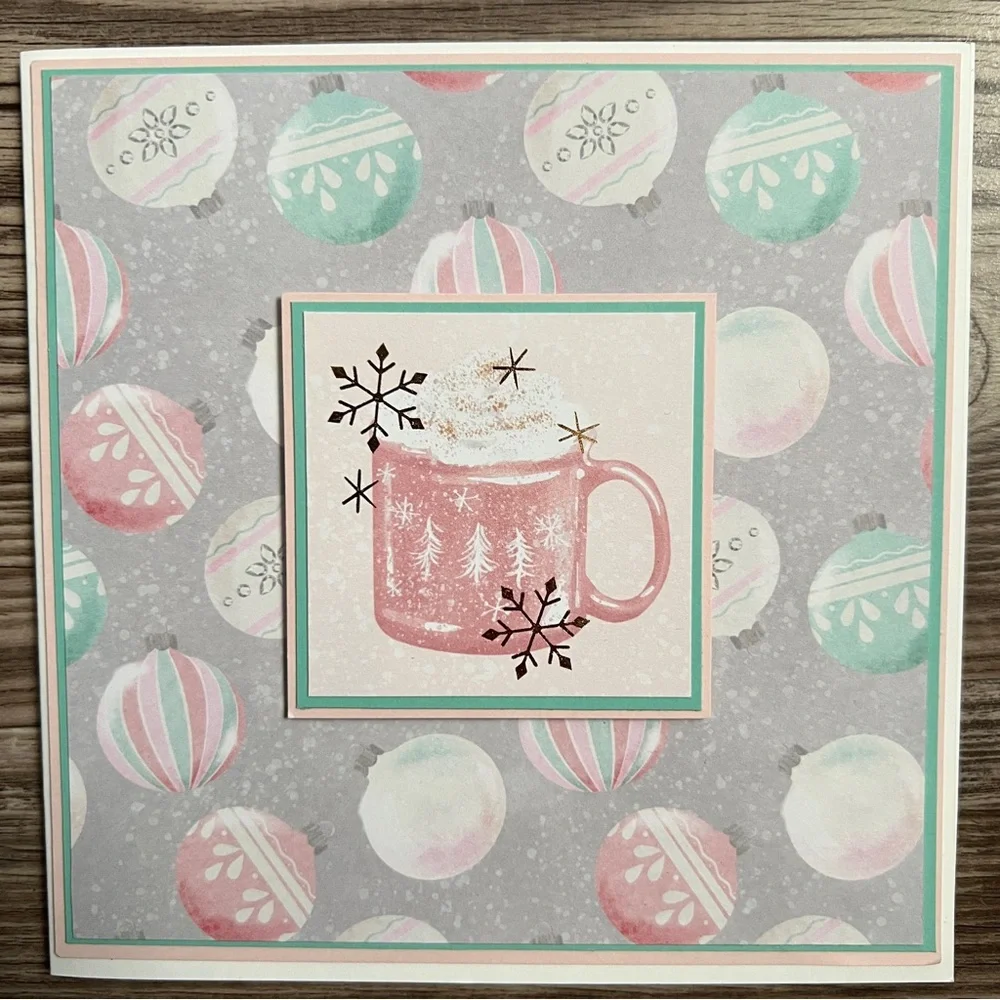 Handmade Christmas Holiday Greeting Cards Set of 8 Square 5.5” x 5.5”
